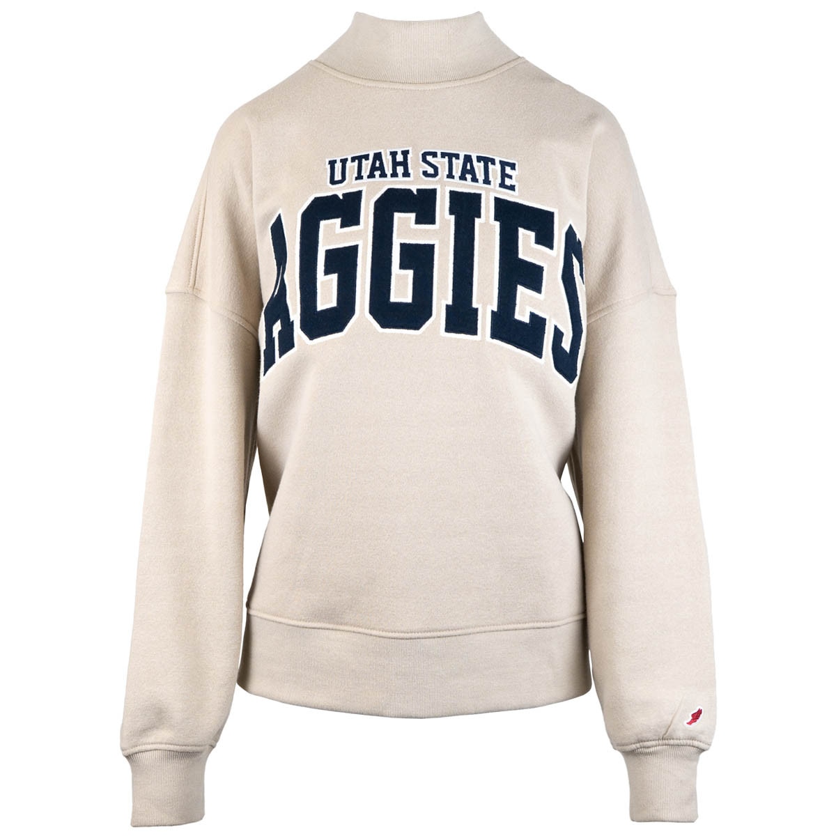 Women's Utah State Aggies Mock Neck Sweatshirt tan